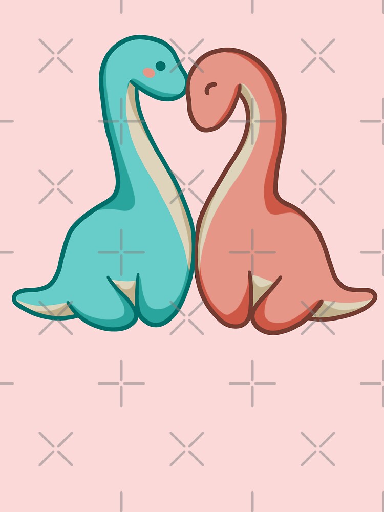 Cute Dino Love, an art print by Minki Artsy - INPRNT