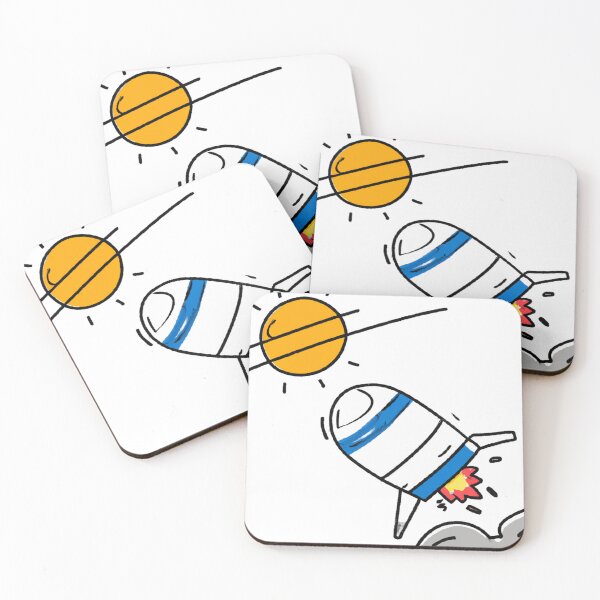 Item preview, Rocket Taking Off - Vector Sticker in Cartoon Style designed and sold by E-PrintStore.