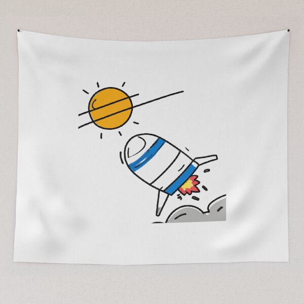 Item preview, Rocket Taking Off - Vector Sticker in Cartoon Style designed and sold by E-PrintStore.