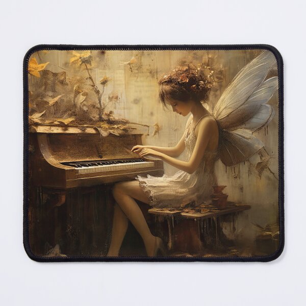 Item preview, Fairy Playing Piano - Evocative digital painting of a musical fairy playing the piano - Award Winning Designer - Very High Resolution designed and sold by CloudofKnowing.