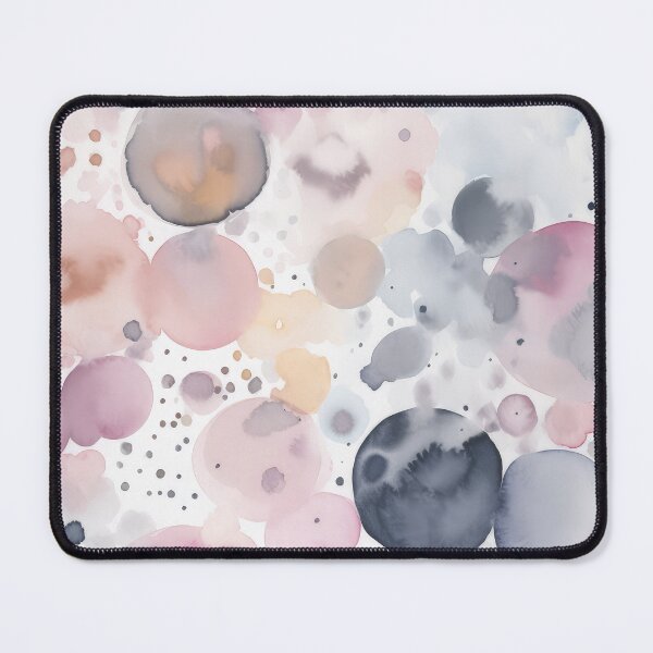 Item preview, Watercolor Purple Grey and Pink Abstract Round Splashes in Light Pastel Colors  designed and sold by MeowcuryRising.