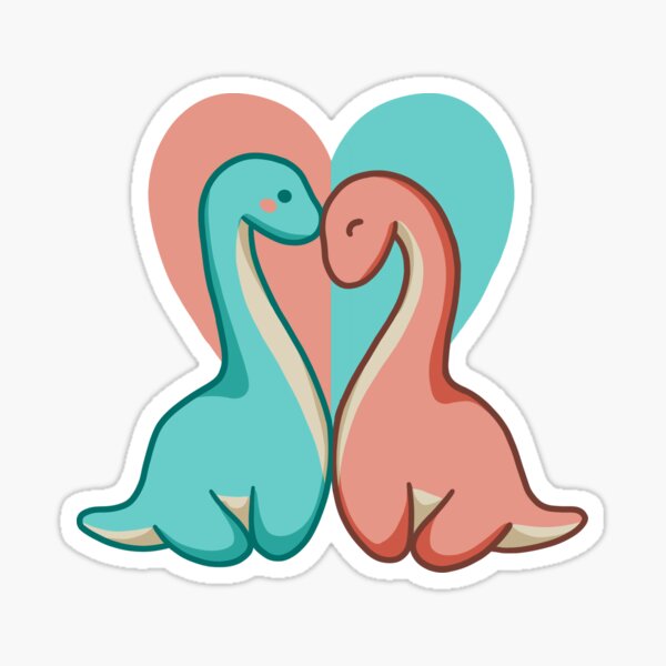 Item preview, Cute long neck couple, dino, dinosaurs designed and sold by hugadino.
