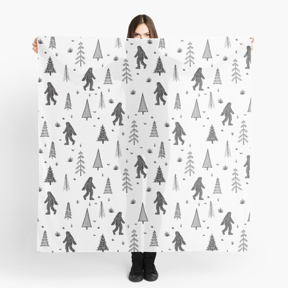 trees + yeti pattern Scarf