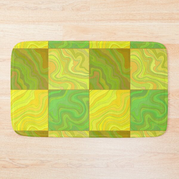 Item preview, Abstract yellow and green checkered marble pattern designed and sold by Osting.