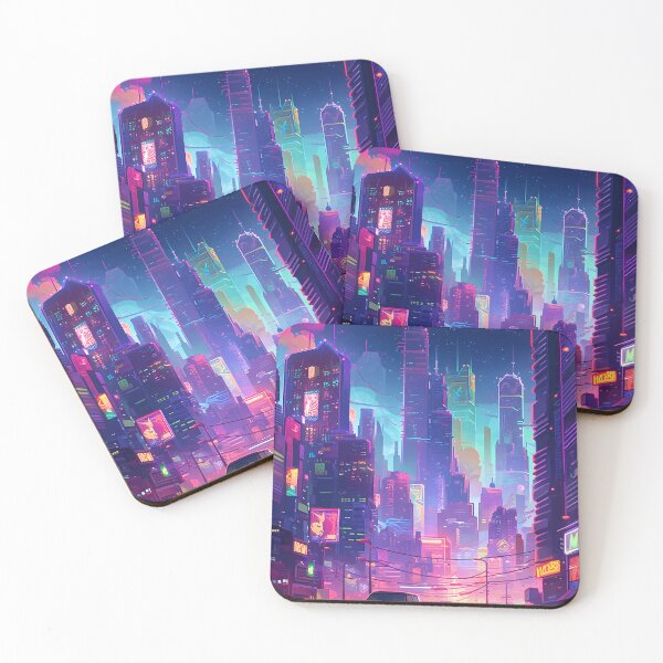 Item preview, neon cityscape designed and sold by Clawsorrow.