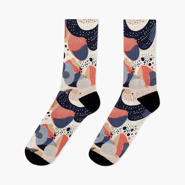 Item preview, Captivating Contrasts: Organic Fluidity and Playful Dots in Navy and Beige Abstract Pattern designed and sold by Prozeum.