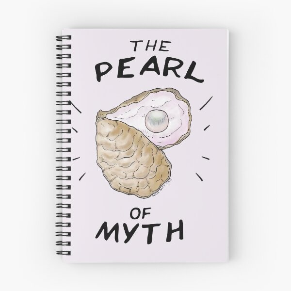 Item preview, The Pearl of Myth - watercolour line art oyster and pearl and title designed and sold by GreekMythComix.