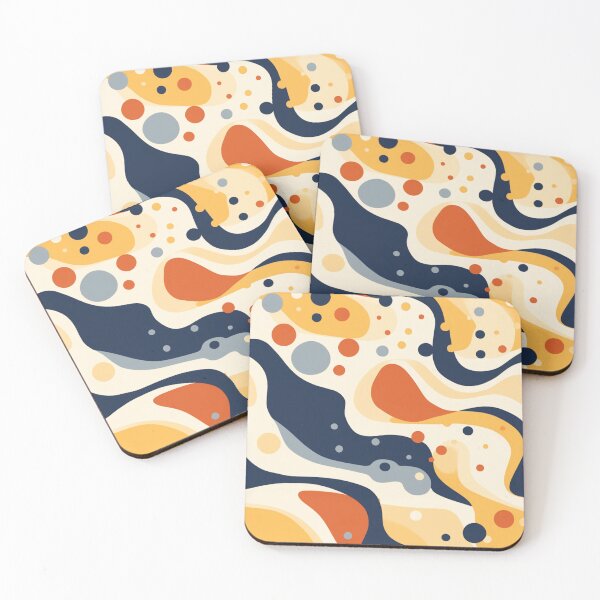 Item preview, Desertwave Dreams: Flowing Forms and Organic Shapes in Abstract Navy and Orange Patterns designed and sold by Prozeum.