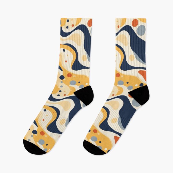 Item preview, Desertwave Dreams: Flowing Forms and Organic Shapes in Abstract Navy and Orange Patterns designed and sold by Prozeum.