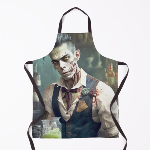 Artikelvorschau, Zombie Barkeeper 01: Zombies im Alltag entworfen und verkauft von Ghastly Wicked Creations Studio.