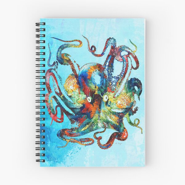 Item preview, Colorful Octopus Blue Watercolor Beach Art designed and sold by Sharon Cummings Art.