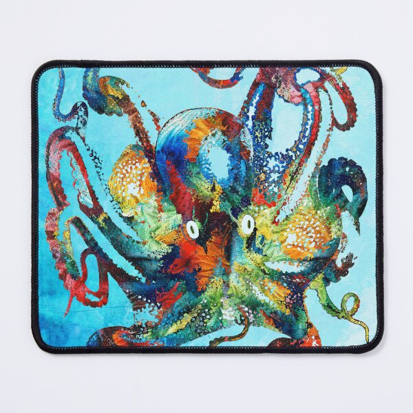 Item preview, Colorful Octopus Blue Watercolor Beach Art designed and sold by Sharon Cummings Art.