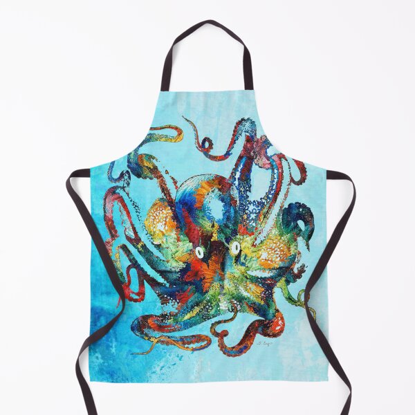 Item preview, Colorful Octopus Blue Watercolor Beach Art designed and sold by Sharon Cummings Art.