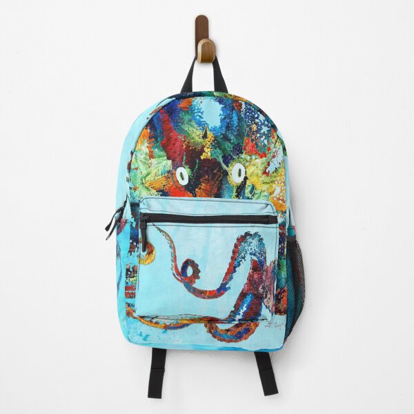 Item preview, Colorful Octopus Blue Watercolor Beach Art designed and sold by Sharon Cummings Art.