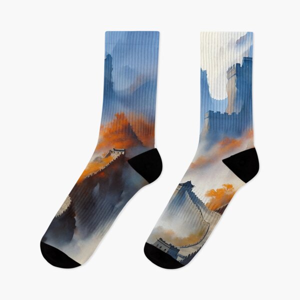 Item preview, Watercolor Art of the Great Wall of China designed and sold by JoanNinjaHen.