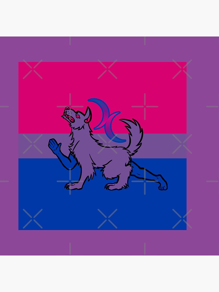 Bisexual Pride Flag Werewolf Pin Button