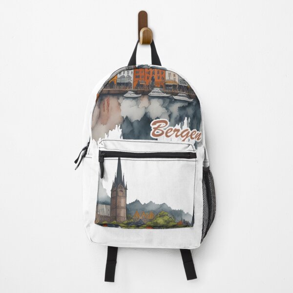 Item preview, Bergen City - Bryggen Watercolor Landscape designed and sold by Beyond-Summit.