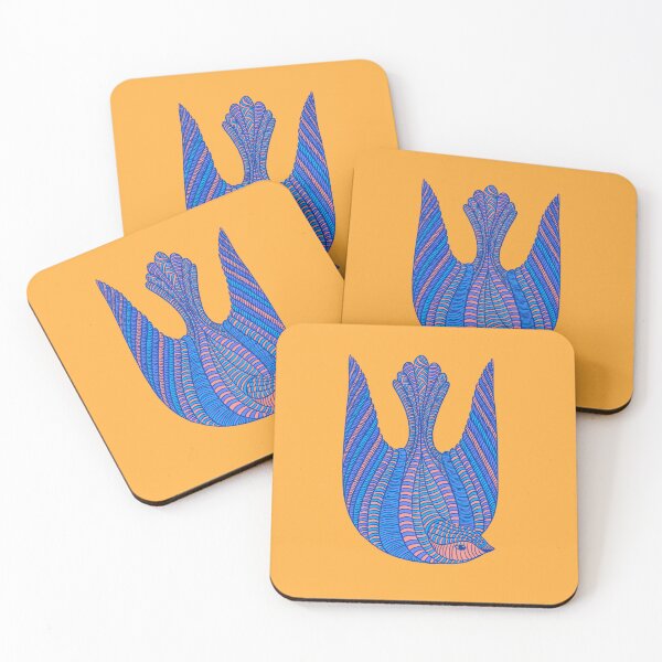 Item preview, Cute blue and orange bird and pattern designed and sold by IULIART.