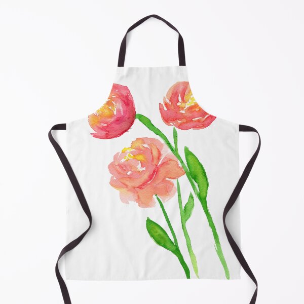 Item preview, Coral peony flowers watercolor painting designed and sold by AnissaF.