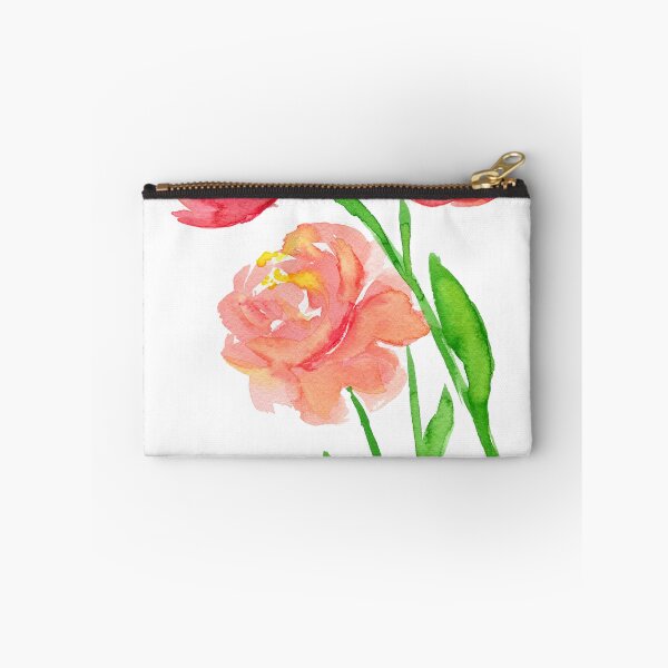 Item preview, Coral peony flowers watercolor painting designed and sold by AnissaF.