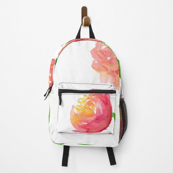 Item preview, Coral peony flowers watercolor painting designed and sold by AnissaF.
