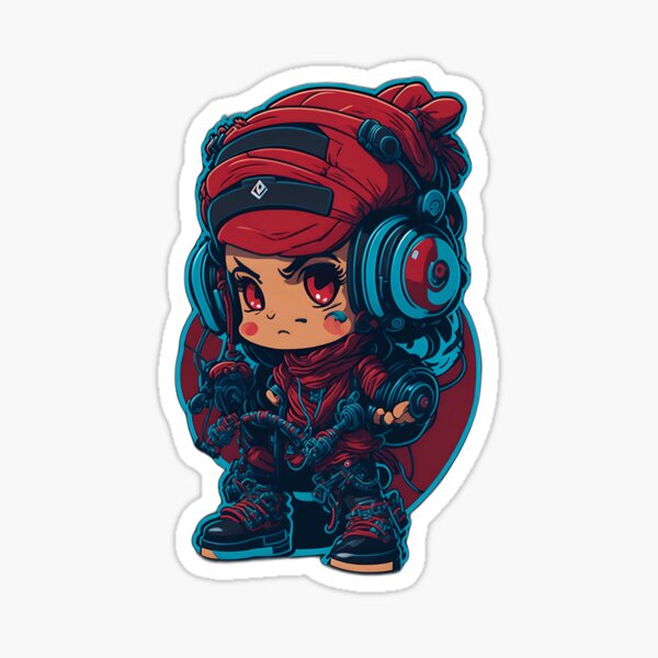 süßes wütendes Gamer-Mädchen Sticker