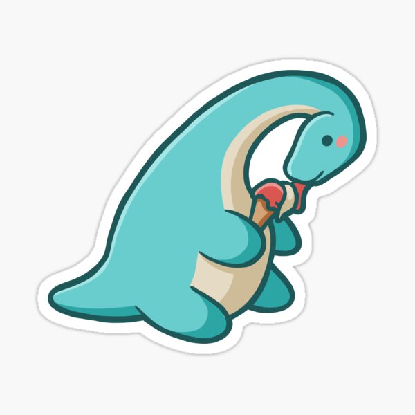 Item preview, Cute dino eats ice cream, dinosaur designed and sold by hugadino.
