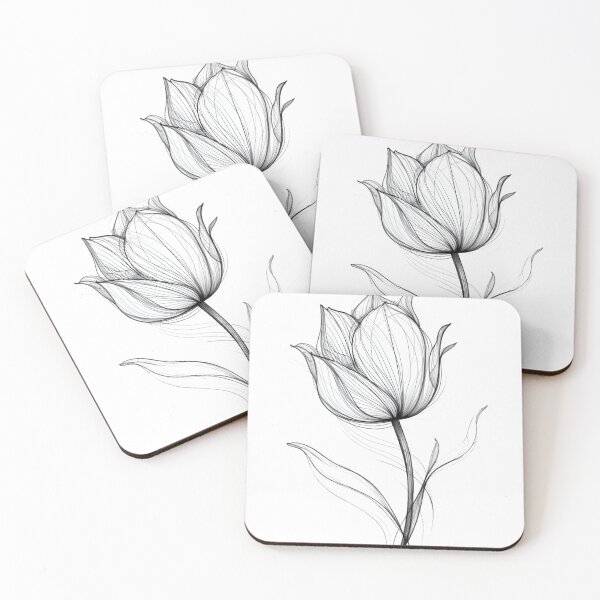 Item preview, Elegant Tulip Art Line Sketch designed and sold by StickeryPickery.