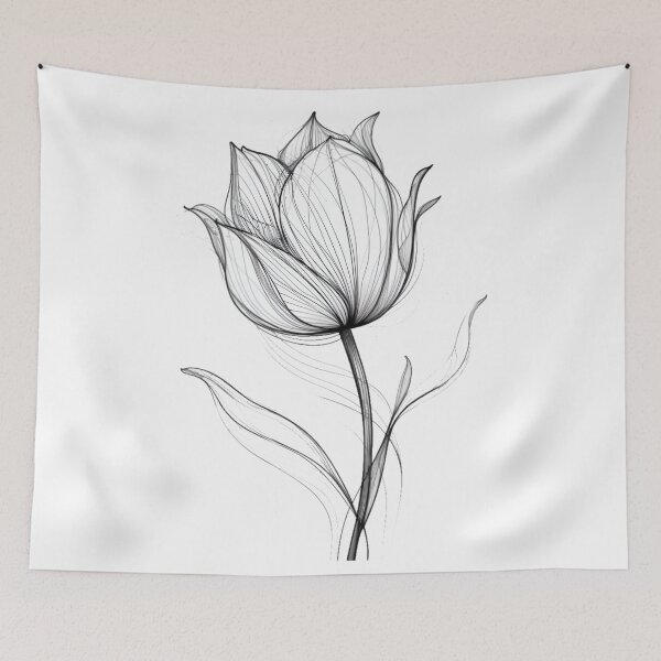 Item preview, Elegant Tulip Art Line Sketch designed and sold by StickeryPickery.