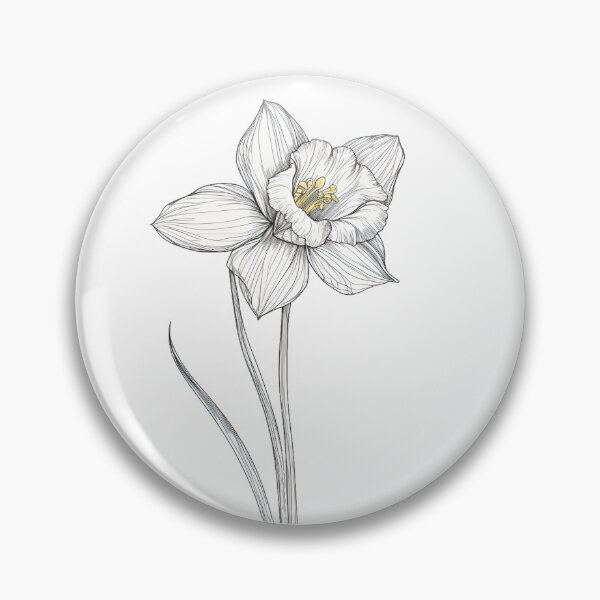 Item preview, Elegant Daffodil Art Line Sketch designed and sold by StickeryPickery.