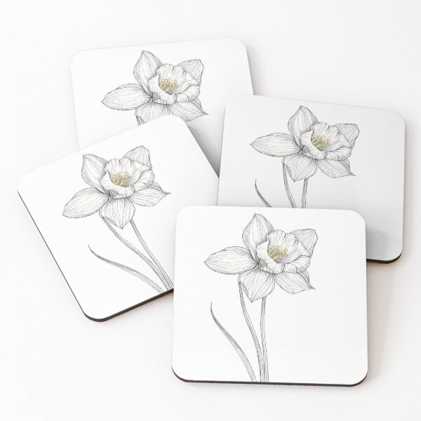 Item preview, Elegant Daffodil Art Line Sketch designed and sold by StickeryPickery.