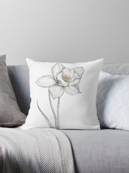 Item preview, Elegant Daffodil Art Line Sketch designed and sold by StickeryPickery.