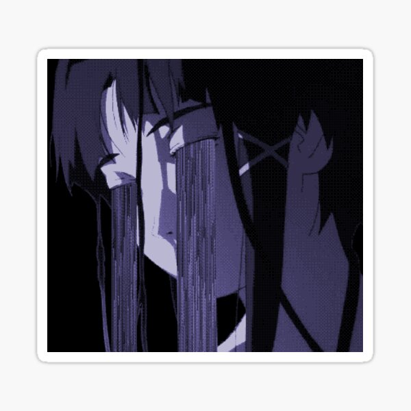 [Glitchart, Lain] Pixelsorted Tears Sticker