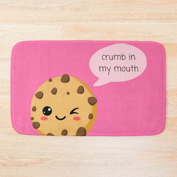 Item preview, Crumb In My Mouth | Winking Chocolte Chip Cookie Pun On Pink Background designed and sold by KinkShoppe.