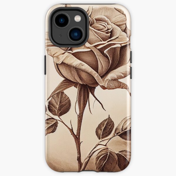 Dessin Rose Vintage Coque antichoc iPhone