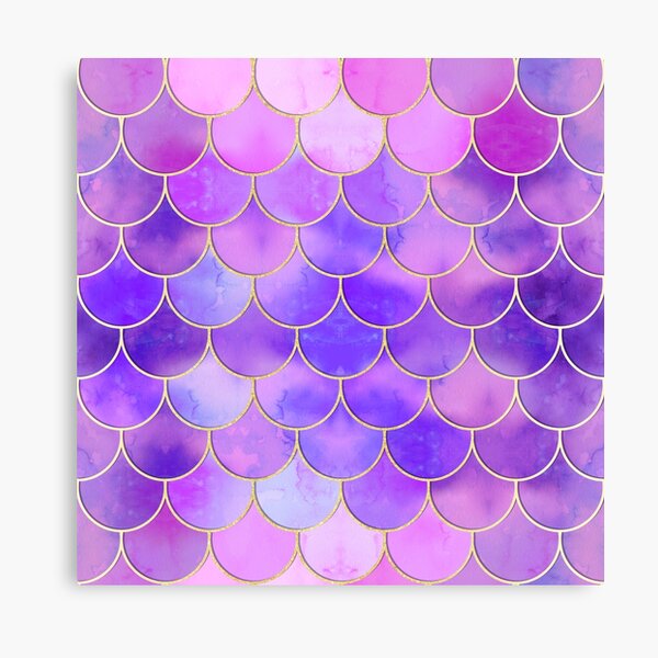 Item preview, Ultra Violet & Gold Mermaid Scale Pattern designed and sold by tanyadraws.