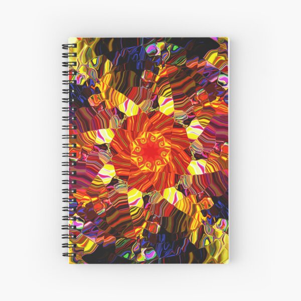 Cosmic Mandala Sunflower Spiral Notebook