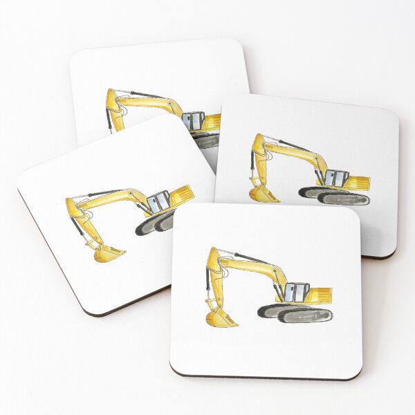 Item preview, Yellow Excavator Watercolour Art designed and sold by AlisonTurnbull.