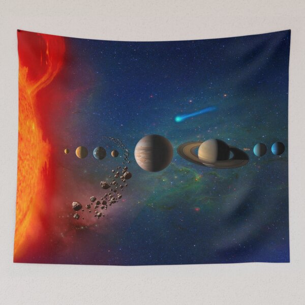 Item preview, Solar System with Planets Linear Illustrative Diagram  designed and sold by BravuraMedia.