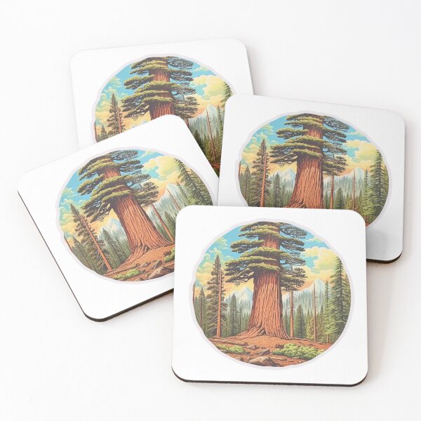 Item preview, The Serene Sequoia Tree - Beautiful Redwood Parks - Vintage Illustration 1/4 designed and sold by RobertConklin.