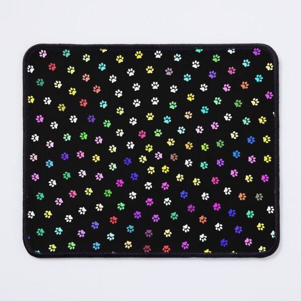 Item preview, Multicolored dog footprints on black background designed and sold by rubenarocho.
