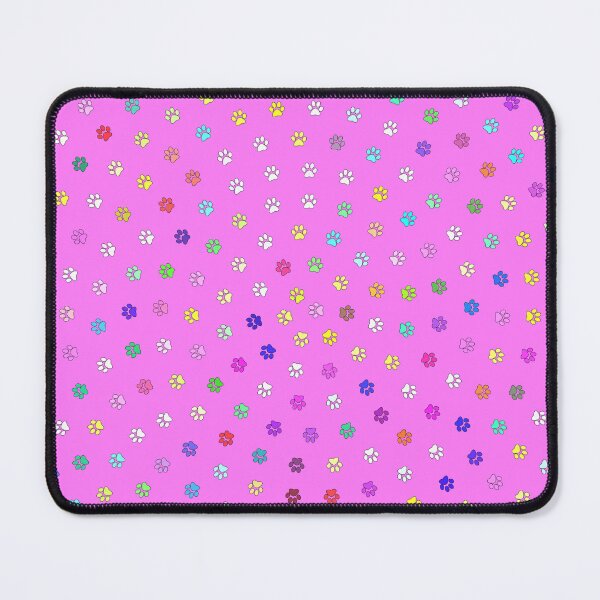 Item preview, Multicolored dog paw prints on pink background designed and sold by rubenarocho.