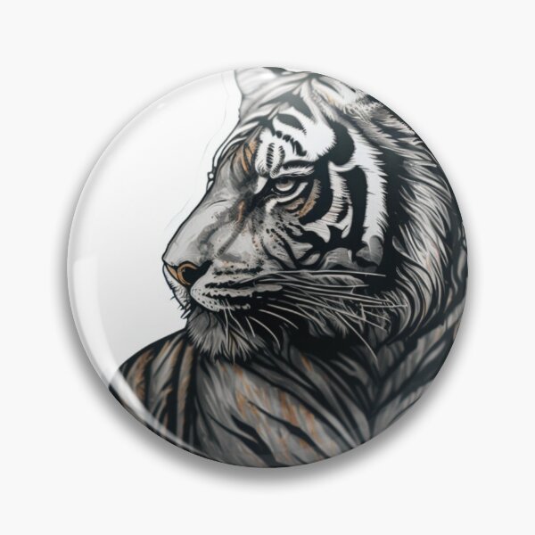Item preview, Black and White Tiger, Realistic, Portrait designed and sold by Media-DK.