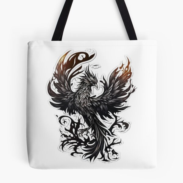 Item preview, Black And White Phoenix Tattoo Sticker designed and sold by Media-DK.