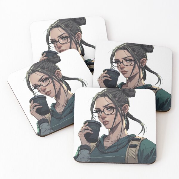 Item preview, Illustrated Anime Girl with Coffee designed and sold by PCGDrawing.