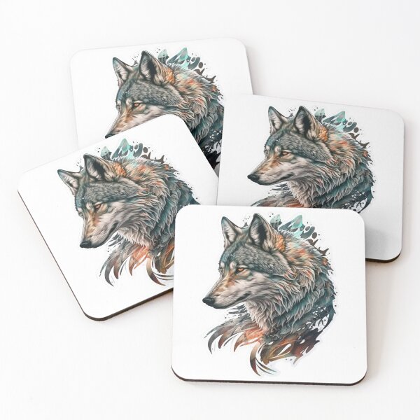 Item preview, Majestic Wolf Portrait Tattoo Sticker designed and sold by Media-DK.