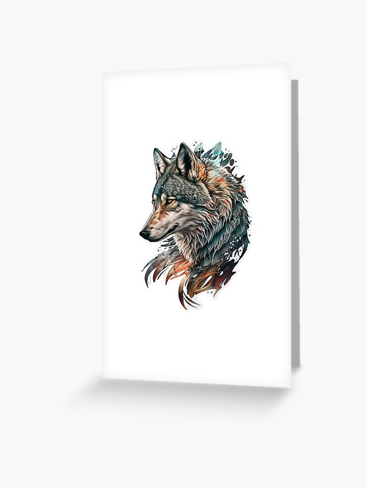 Tattoo Portrait of a Wolf on a White Background Generative AI Stock Photo -  Image of mammal, mascot: 271900502