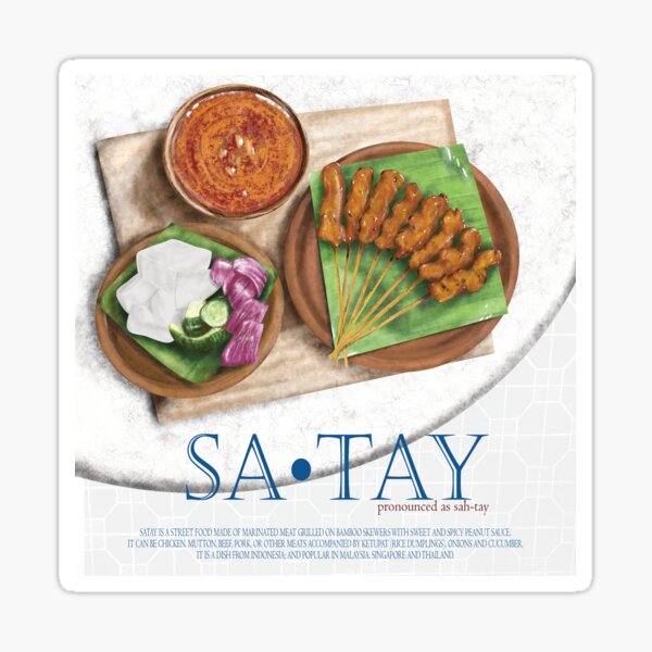 Satay Food Art Sticker
