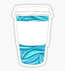 Beachy Decorated Coffee Cup Sticker