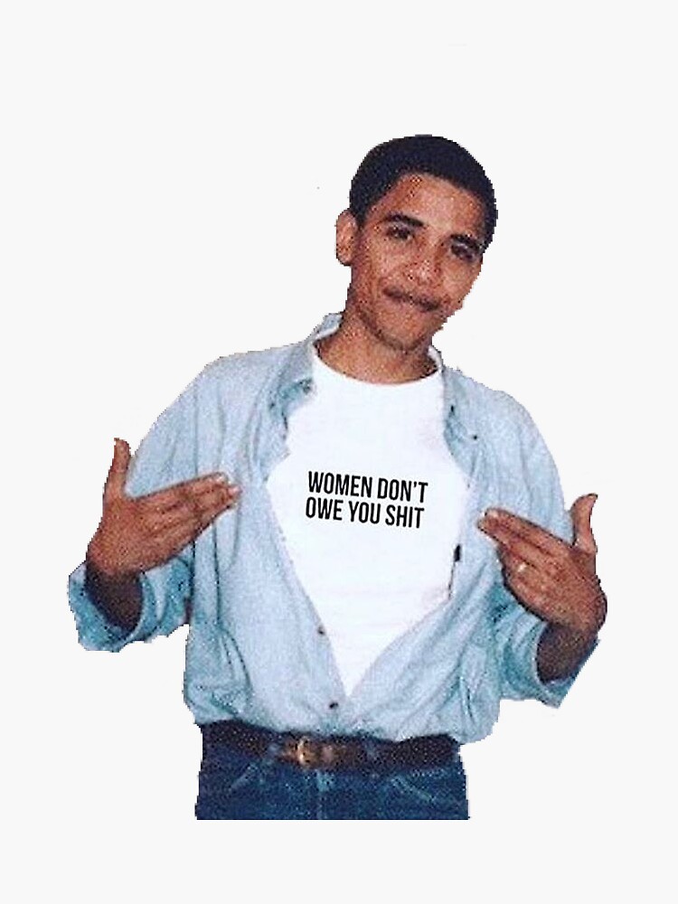 Thumbnail 3 von 3, Sticker, Feministischer Obama designt und verkauft von cassandra-n21.
